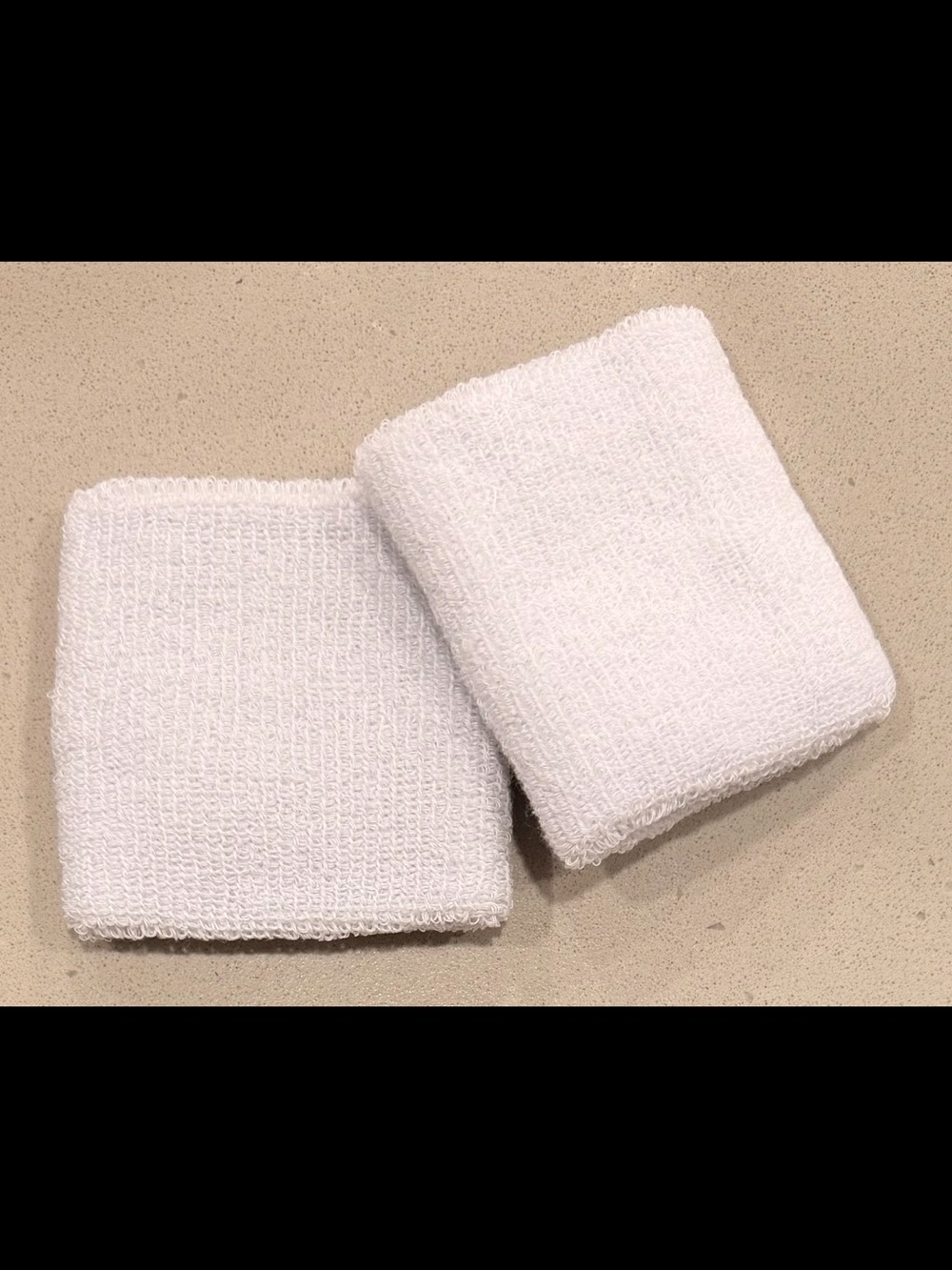 New- White/gray Terry Cloth Wrist Sweatbands - Right and Left band included